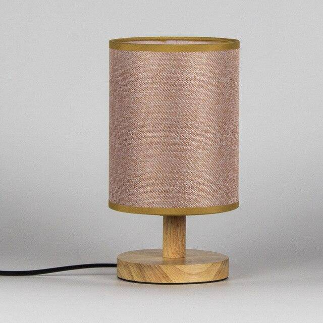 Cylinder Shade Fabric Table Lamp Pink Norenza