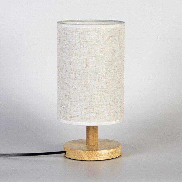 Cylinder Shade Fabric Table Lamp White Norenza