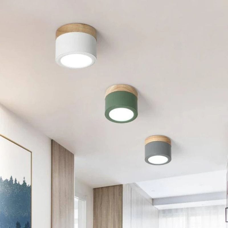 Cylindrical LED Spotlights with Wooden Base Norenza