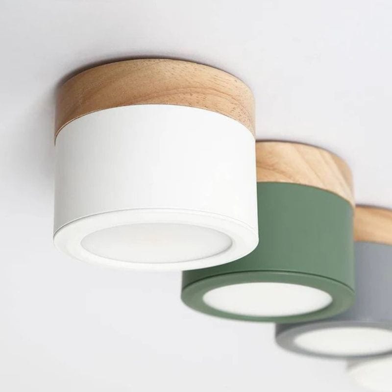 Cylindrical LED Spotlights with Wooden Base Norenza