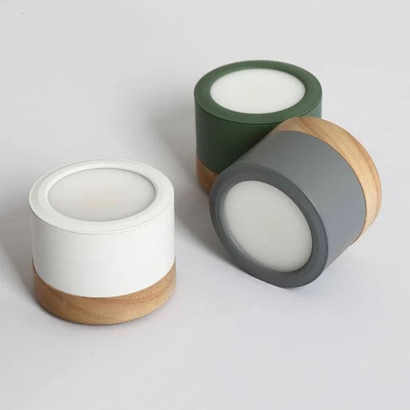 Cylindrical LED Spotlights with Wooden Base Norenza