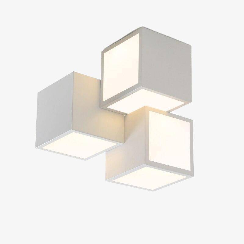 Modern LED Ceiling Light with Metal Loft Cube Design