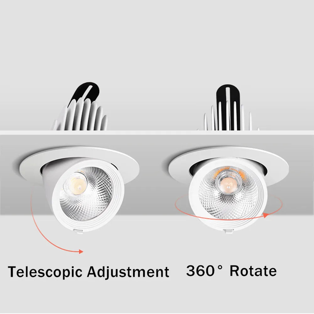 Adjustable 360° Dimmable LED Recessed Downlight for Dining & Living Room