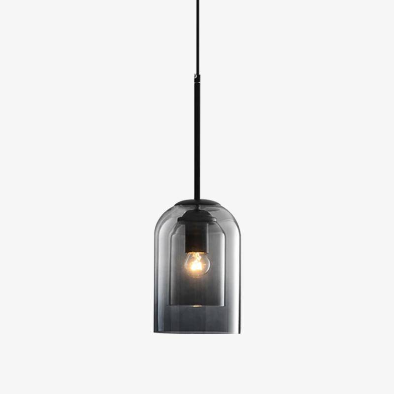 Double Curved Smoke Glass Suspension Design Tube Black Norenza