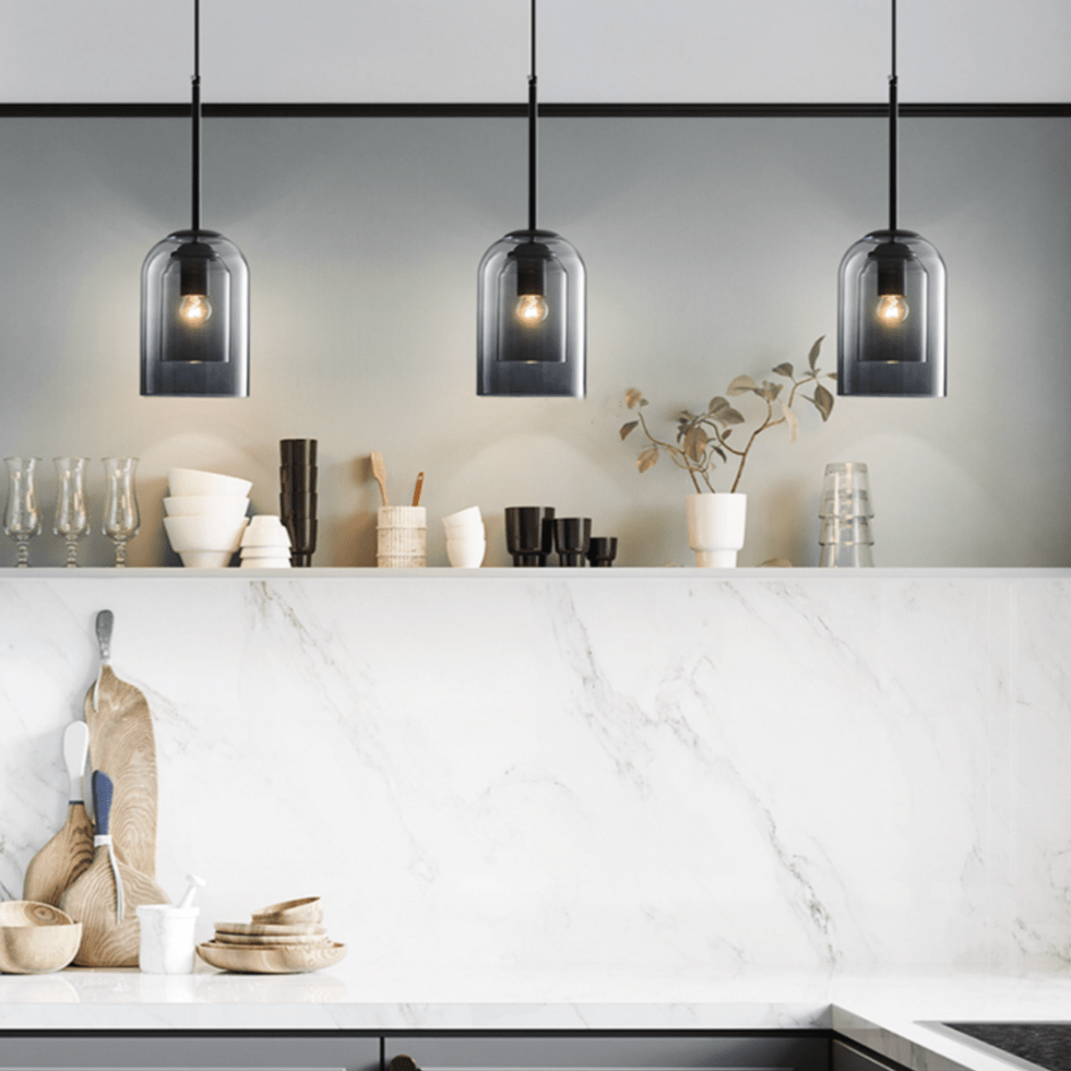 Double Curved Smoke Glass Suspension Design Tube Norenza