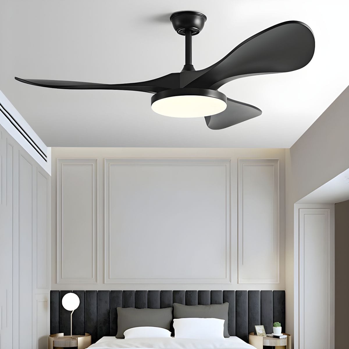 Electric Ceiling Fan with Light and Remote Control Black / 42" Norenza