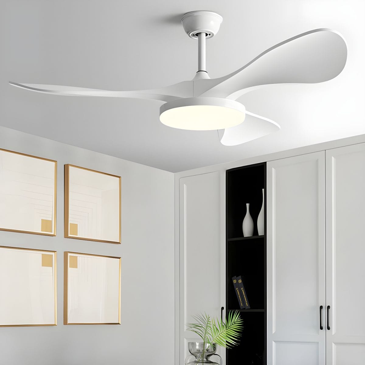 Electric Ceiling Fan with Light and Remote Control White / 42" Norenza