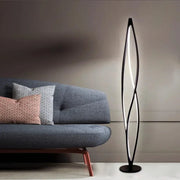 Elegant Modern Italian Design LED Floor Lamp Black Norenza