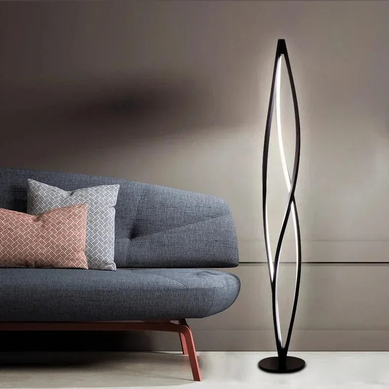 Elegant Modern Italian Design LED Floor Lamp Black Norenza