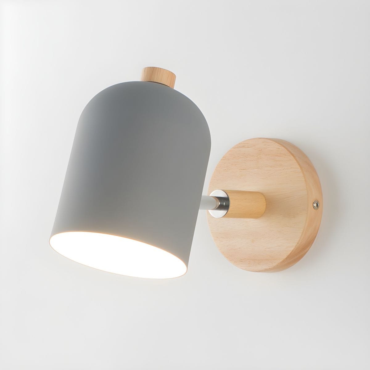 Elegant Nordic Wooden Wall Sconce for Reading Light Gray Norenza