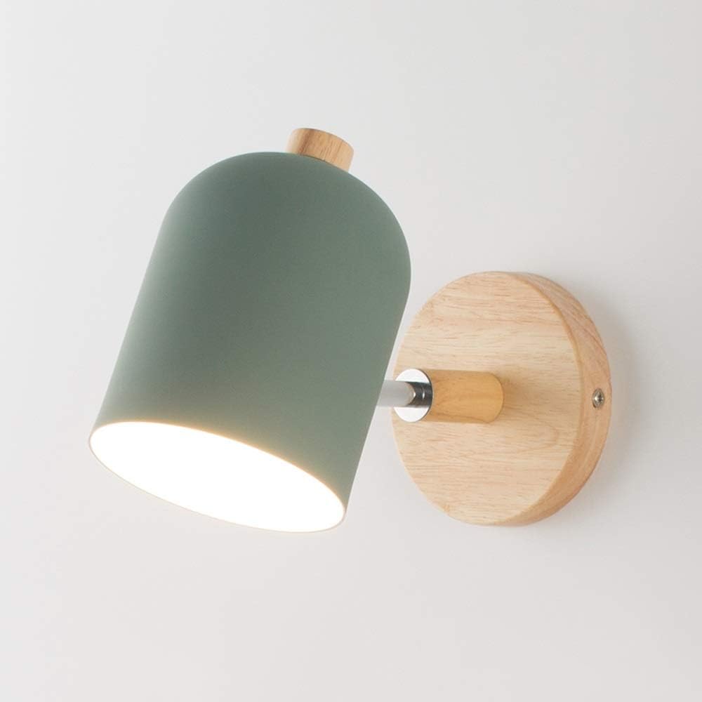 Elegant Nordic Wooden Wall Sconce for Reading Light Green Norenza
