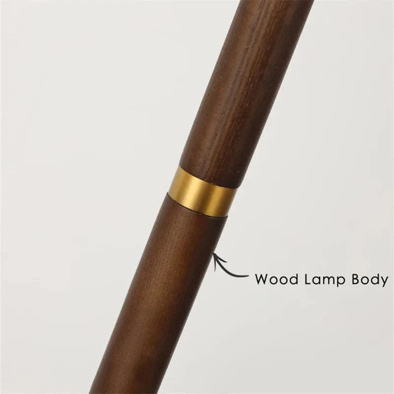 Elegant Vintage Wooden Floor Lamp with Pleated Fabric Norenza