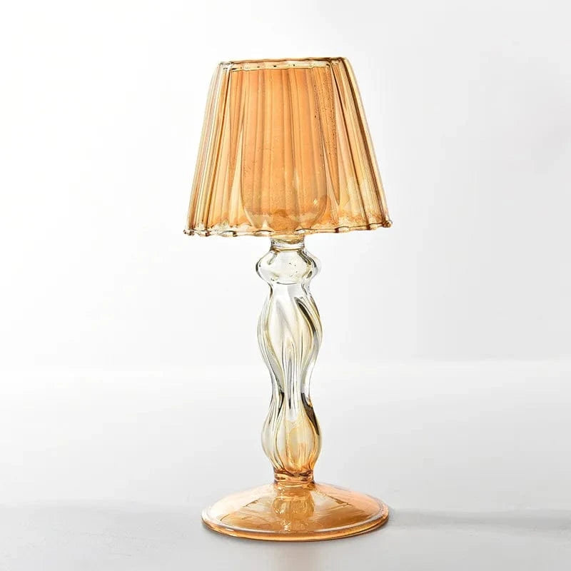 European Style Glass Desk Lamp - Creative Candle Holder for Weddings Orange Norenza