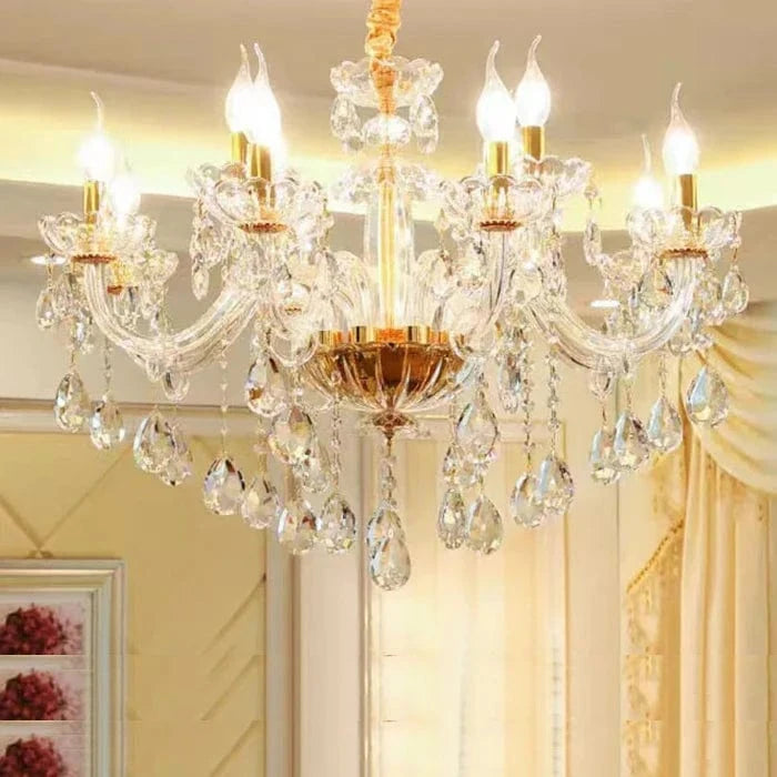 European Transparent Crystal Chandelier for Luxurious Lighting 12 lights Norenza