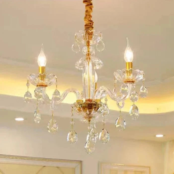 European Transparent Crystal Chandelier for Luxurious Lighting 3 lights Norenza