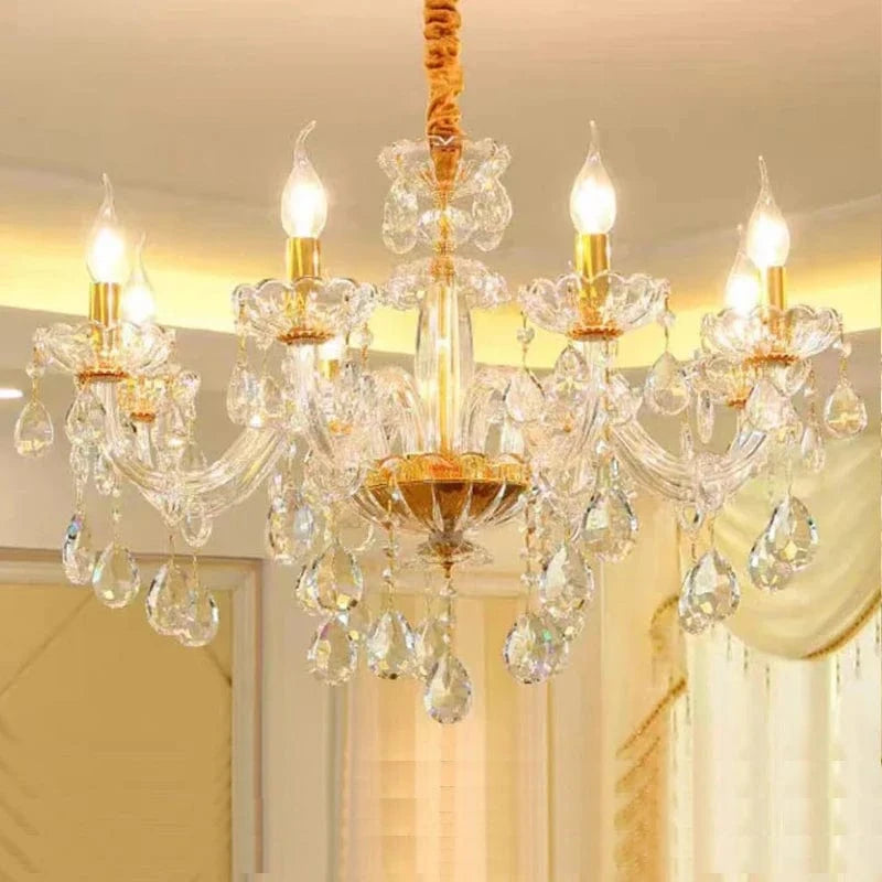 European Transparent Crystal Chandelier for Luxurious Lighting 8 lights Norenza