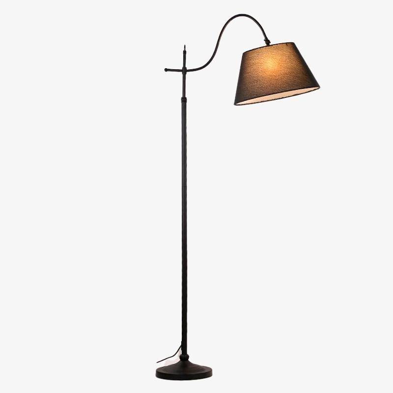 Rustic LED Floor Lamp with Fabric Shade