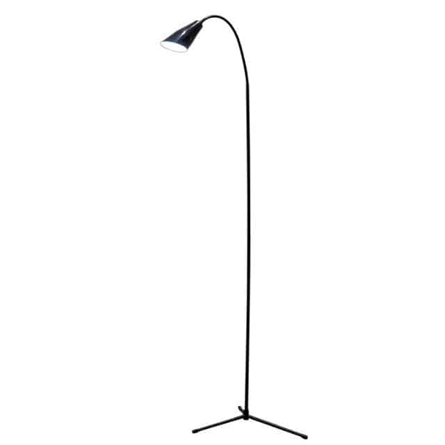 Flexible Minimalist LED Desk Floor Lamp Black Norenza