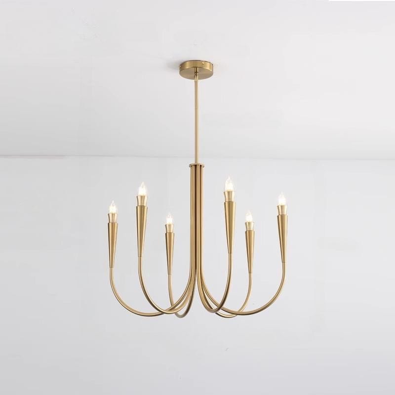 French Style Decorative Candle-Shaped Pendant Light Gold Norenza