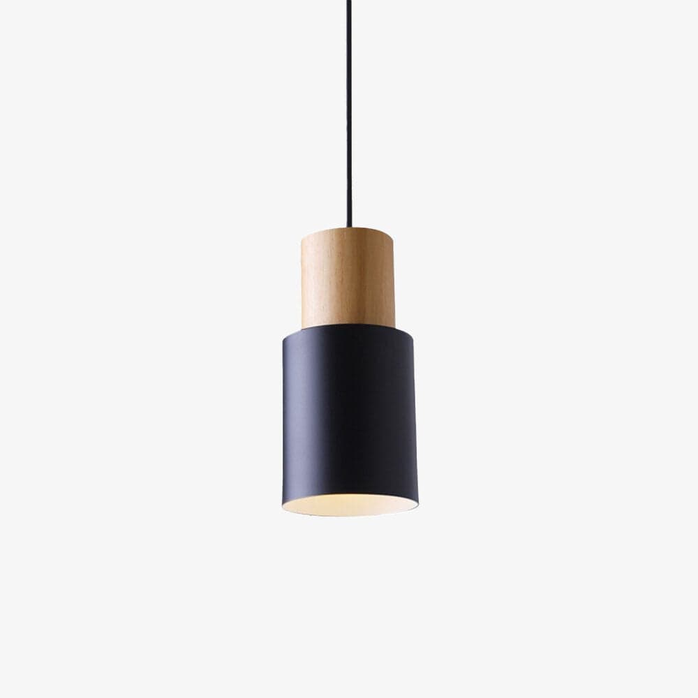 Gemira Cylindrical Shade LED Pendant Light Black Norenza