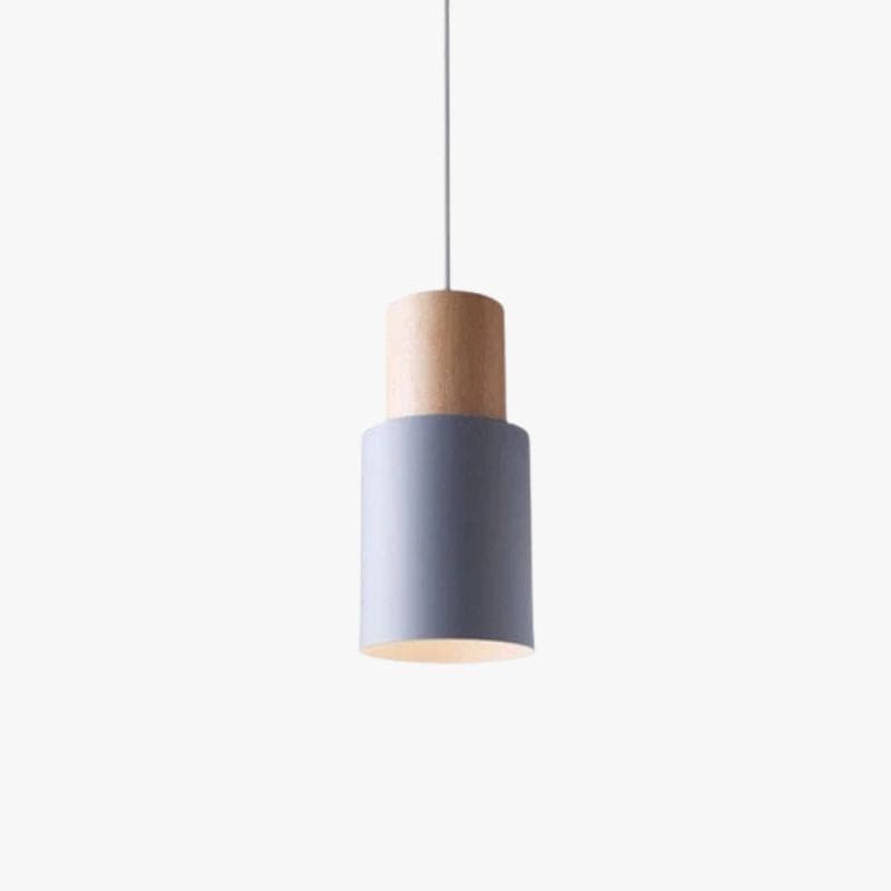 Gemira Cylindrical Shade LED Pendant Light Gray Norenza