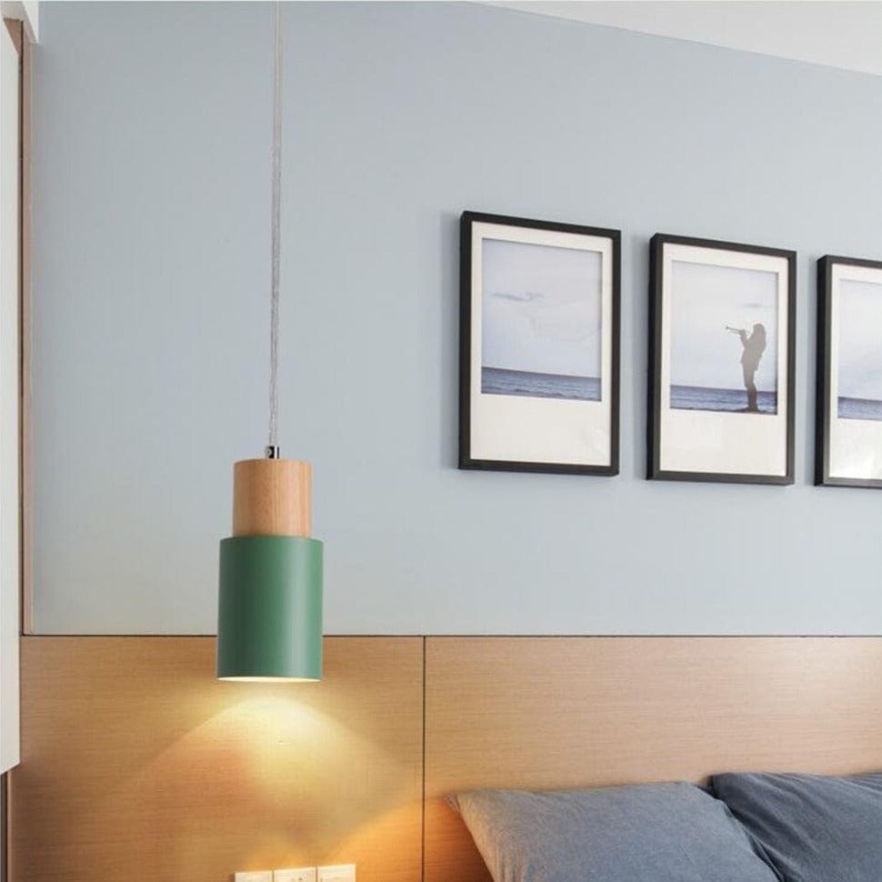 Gemira Cylindrical Shade LED Pendant Light Green Norenza