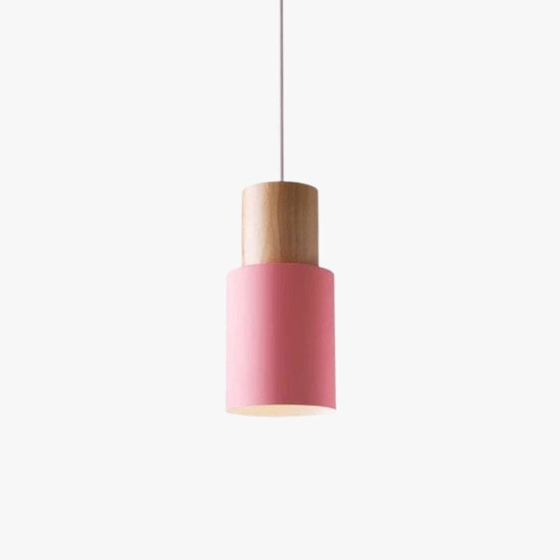 Gemira Cylindrical Shade LED Pendant Light Pink Norenza