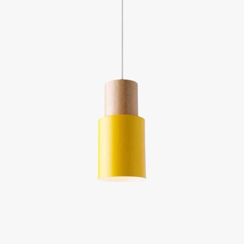 Gemira Cylindrical Shade LED Pendant Light Yellow Norenza