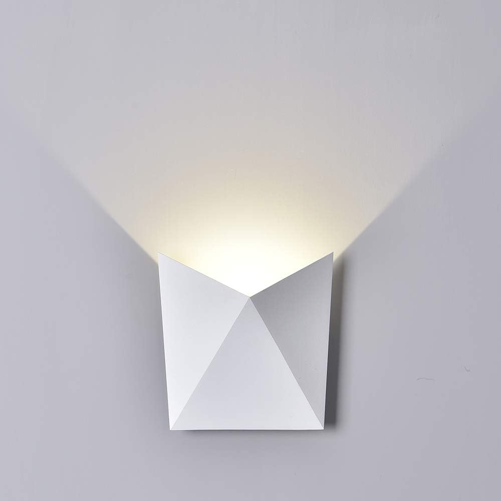 Geometric LED Wall Sconce White Norenza