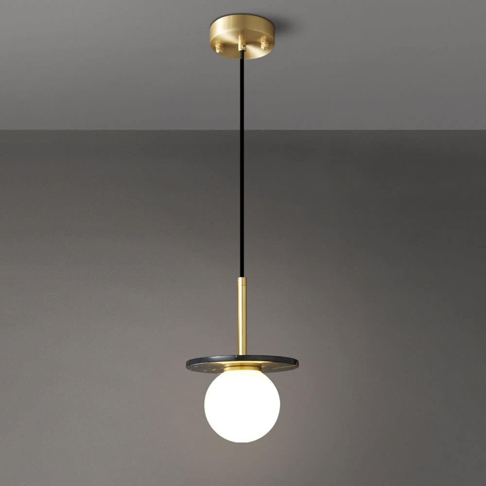 Gianna Flat Marble Shade Pendant Light Black Norenza