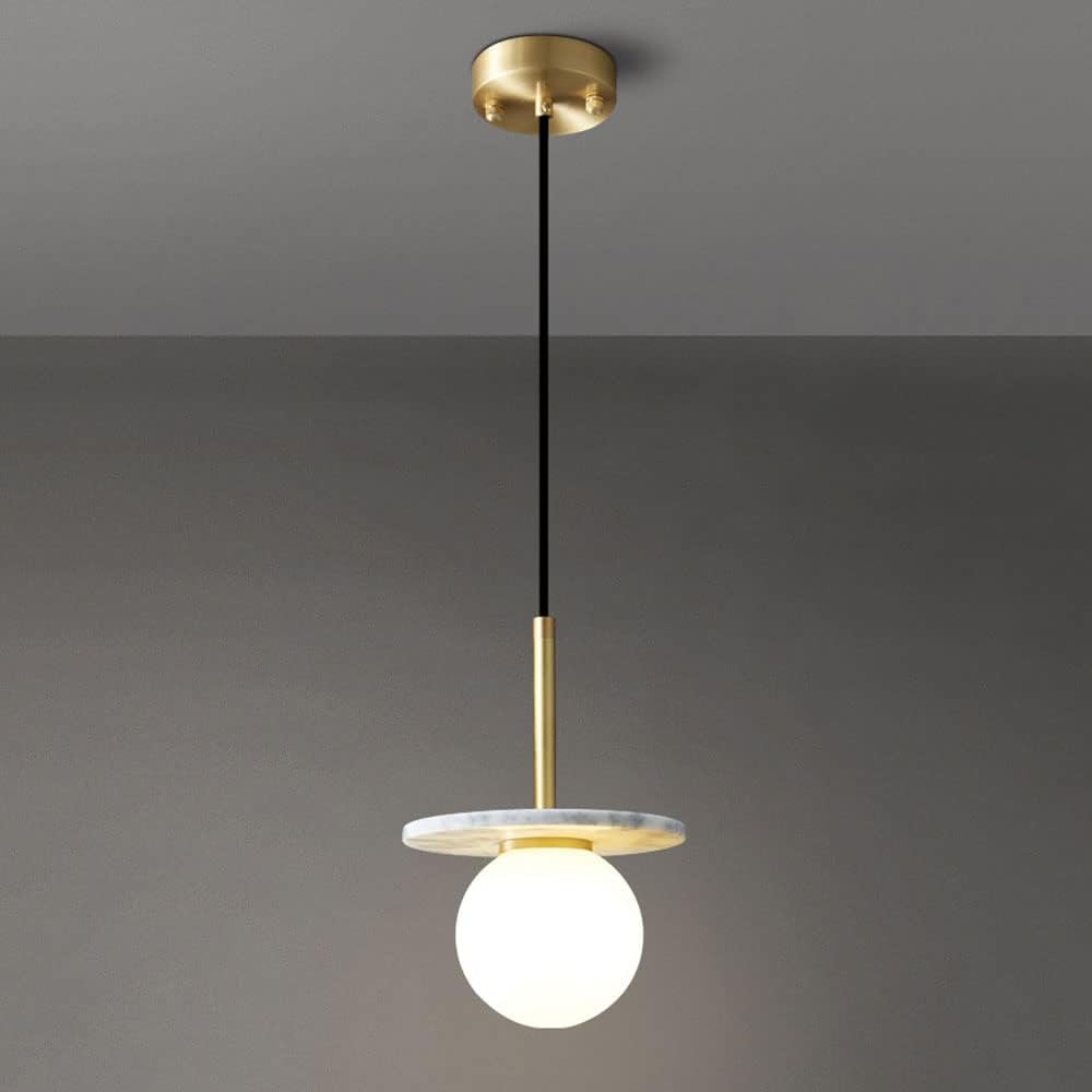 Gianna Flat Marble Shade Pendant Light White Norenza