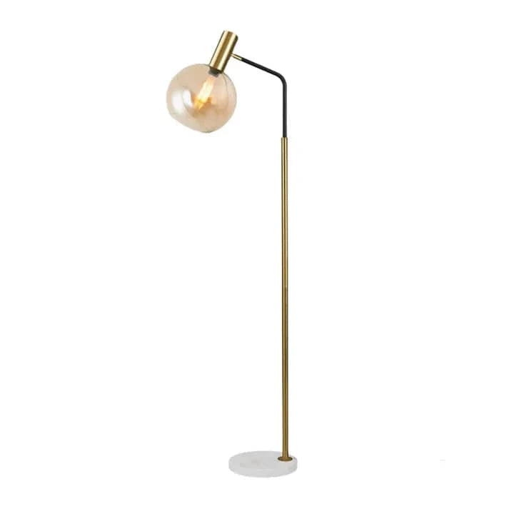 Gold and Black Metal and Glass Floor Lamp for Indoor Use Gold Norenza