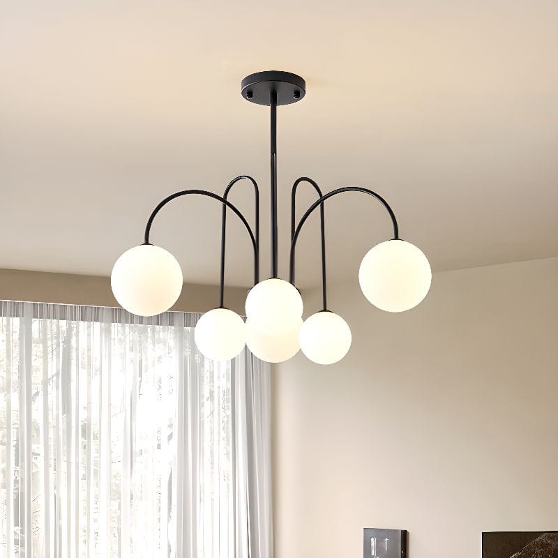 Gold Branch LED Chandelier with Glass Balls Black Norenza