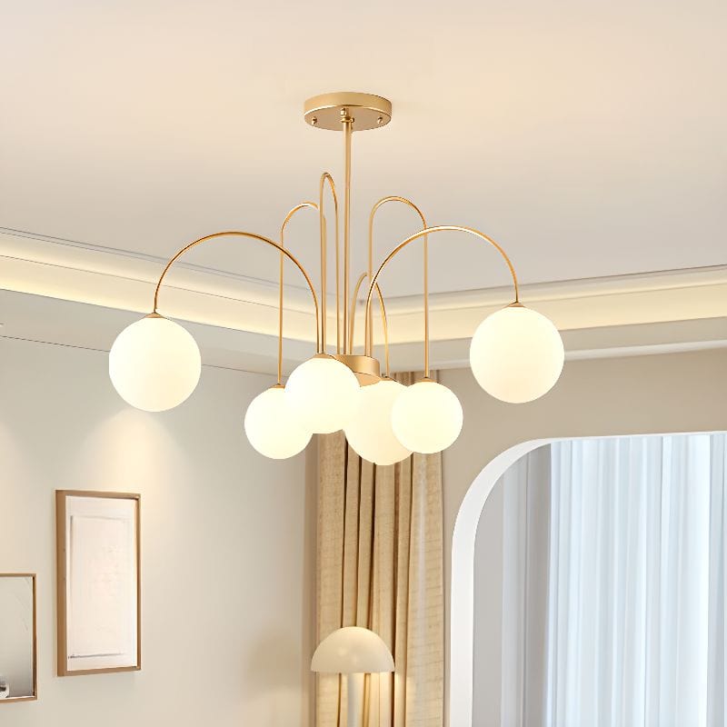 Gold Branch LED Chandelier with Glass Balls Gold Norenza