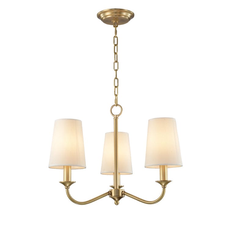 Gold Chandelier with Royal Shades 3 lights Norenza