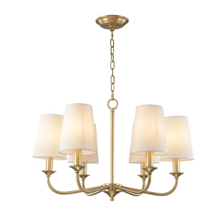 Gold Chandelier with Royal Shades 6 lights Norenza