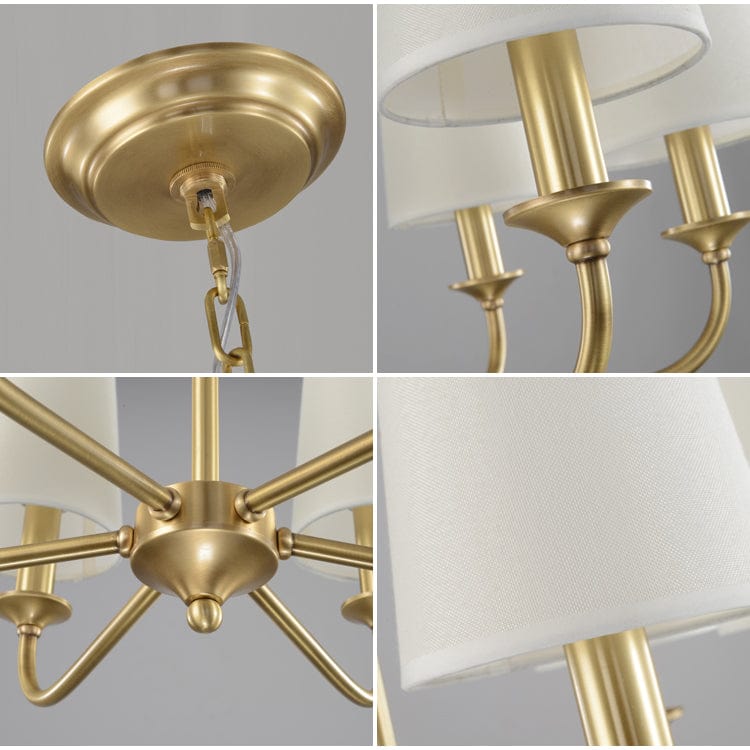 Gold Chandelier with Royal Shades Norenza