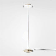Gold Floor Lamp with Round Glass Shade Norenza