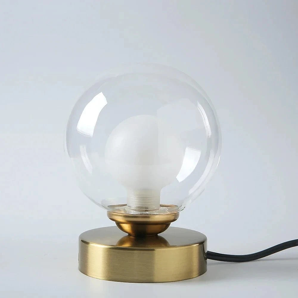 Gold Glass Globe Desk Reading LED Table Lamp Gold Norenza