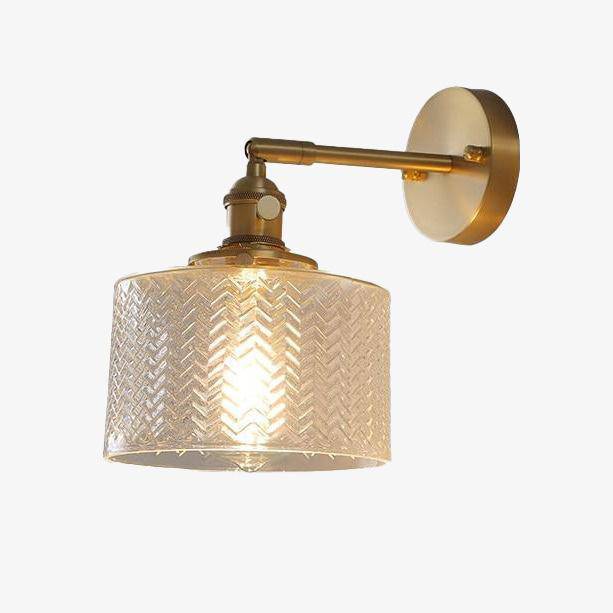 Gold LED Wall Sconce with Retro Glass Shade Clear Norenza