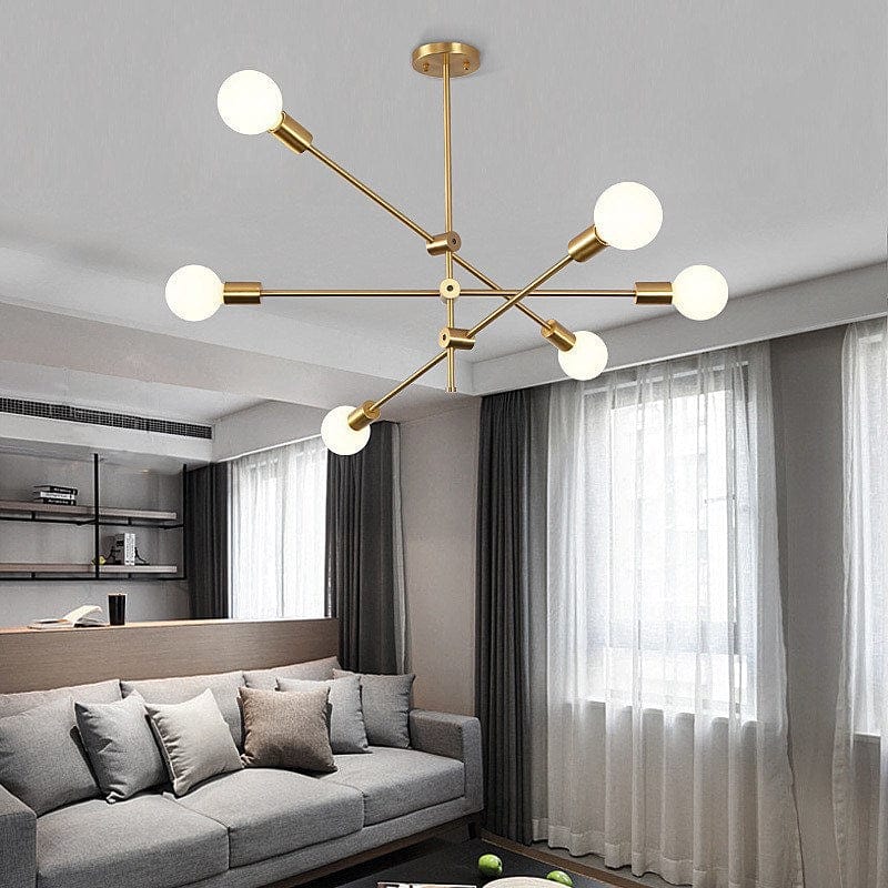 Gold Metal LED Design Pendant Light with Glass Balls Norenza