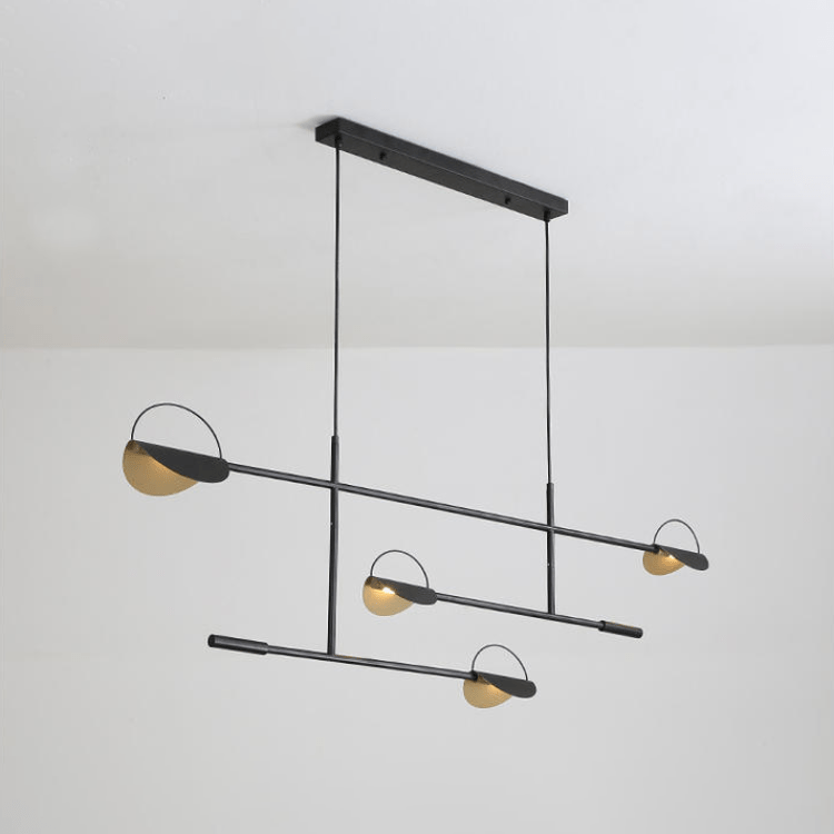 Gold Minimalist Circular Design Chandelier Black Norenza