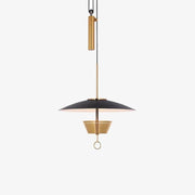 Gold Suspension Design LED Light with Black Hat Shade Norenza