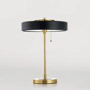 Gold Table Lamp with Black Metal Cylindrical Shade Black Norenza