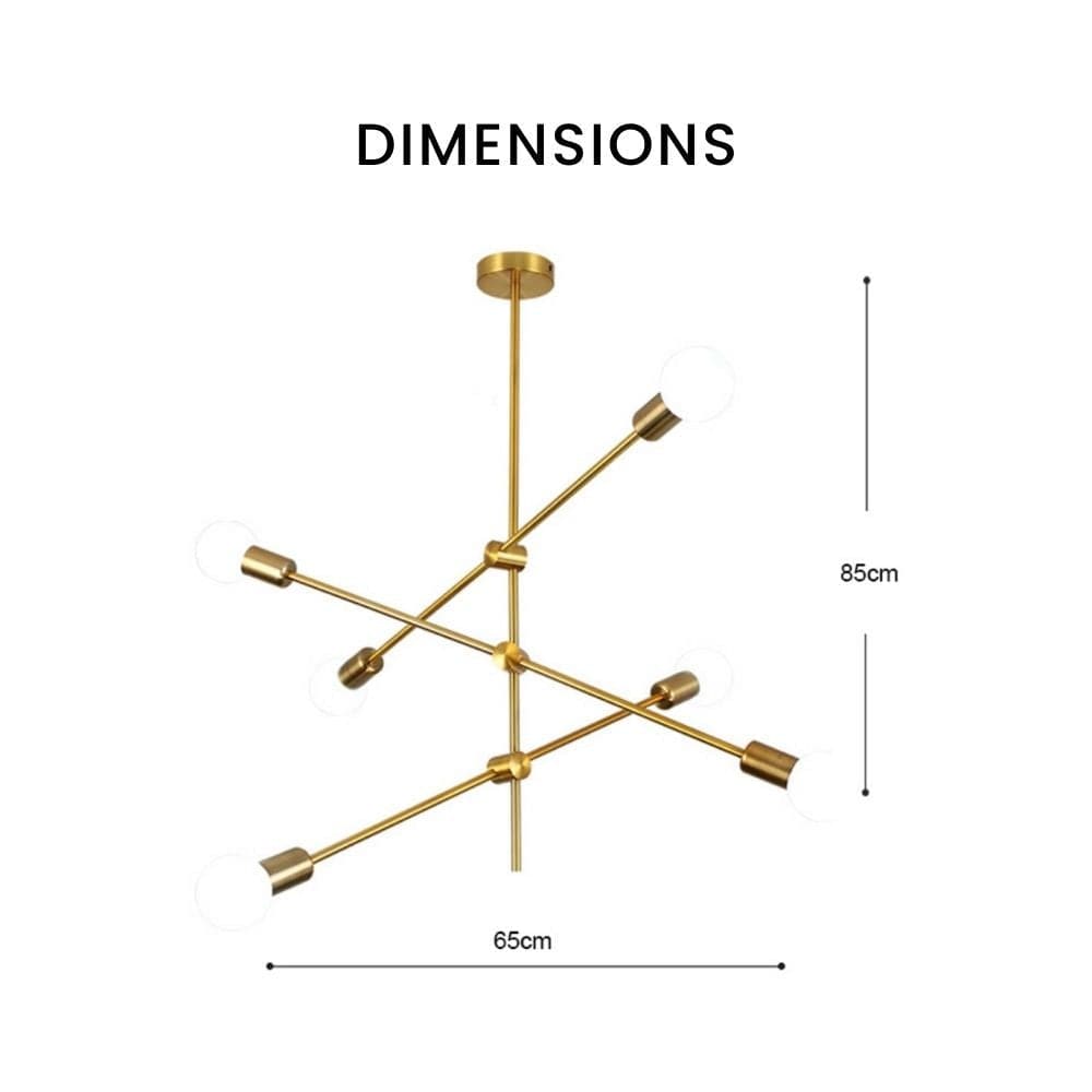 Gold Tube LED Pendant Light - Modern Loft Design Norenza