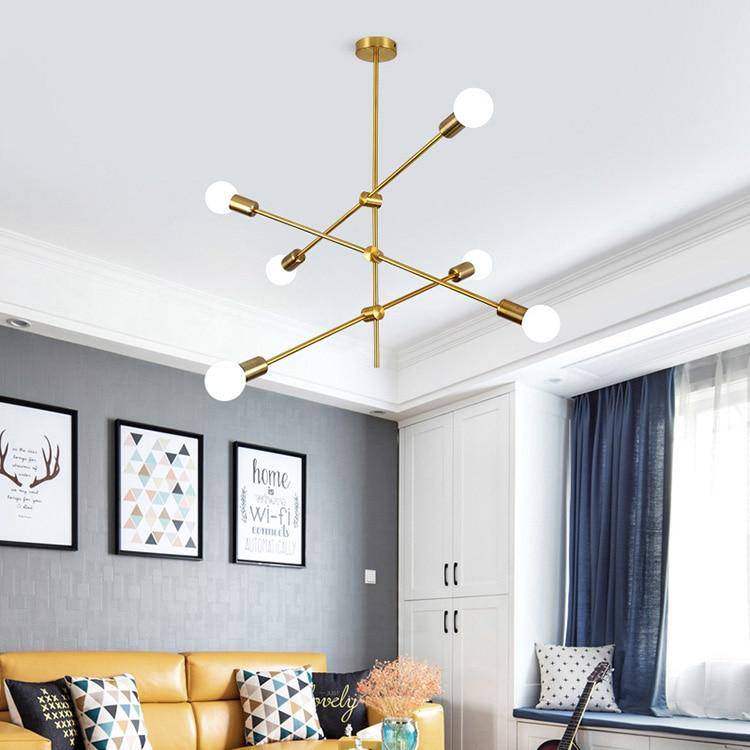 Gold Tube LED Pendant Light - Modern Loft Design Norenza