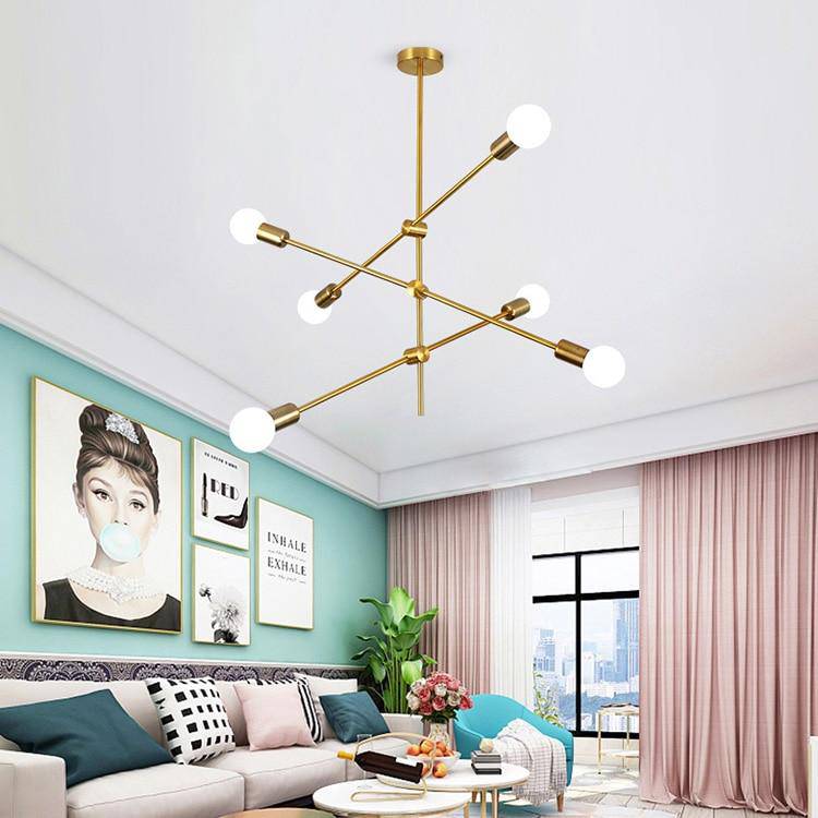 Gold Tube LED Pendant Light - Modern Loft Design Norenza