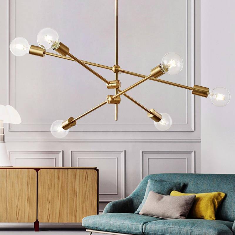 Gold Tube LED Pendant Light - Modern Loft Design Norenza
