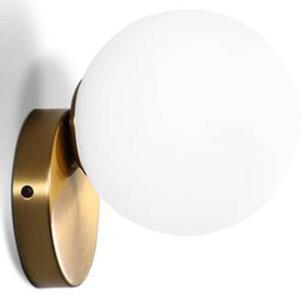 Gold Wall Sconce with Frosted Glass Ball Norenza