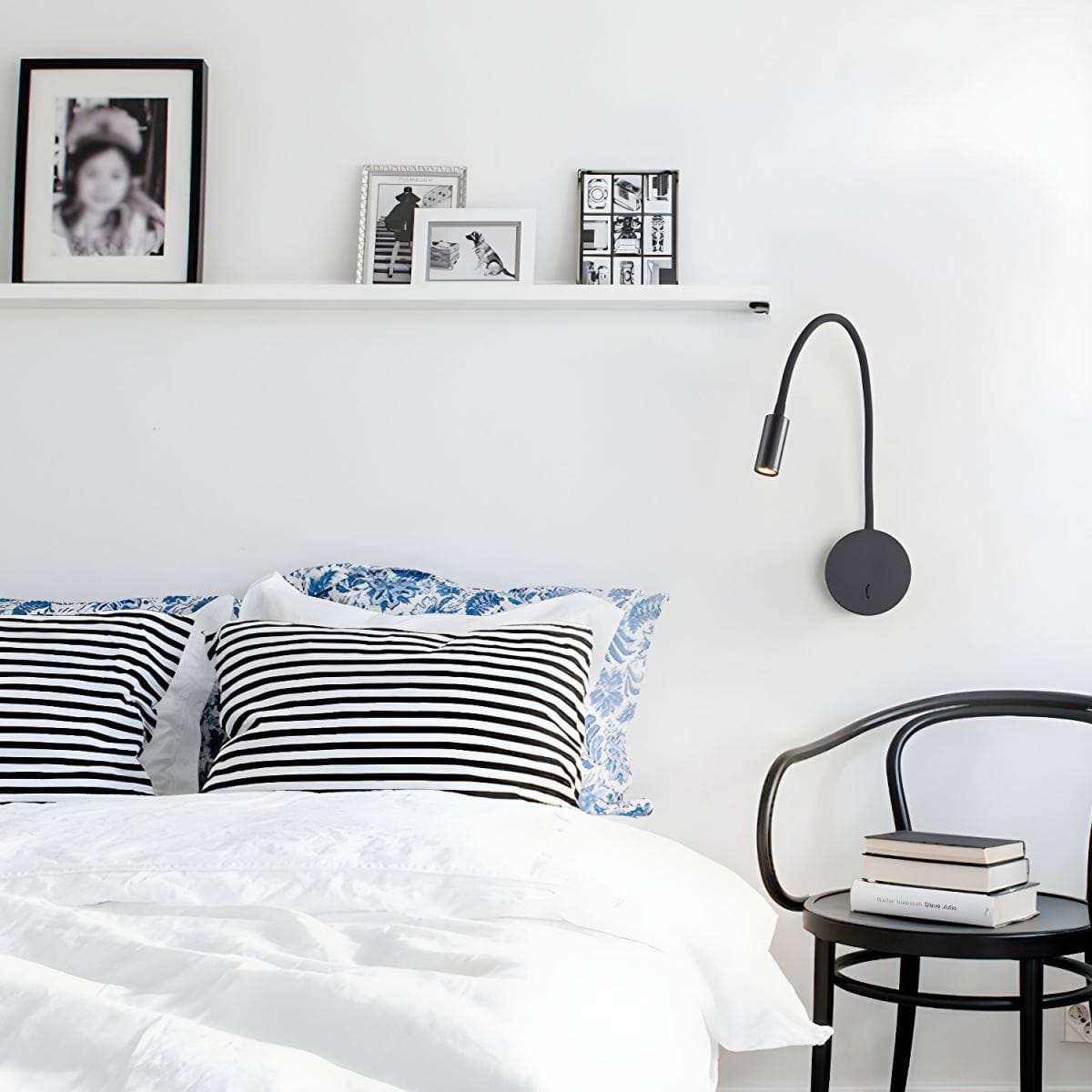 GYS LED Desk Lamp with Switch - 3W Flexible Reading Light in White/Black Norenza